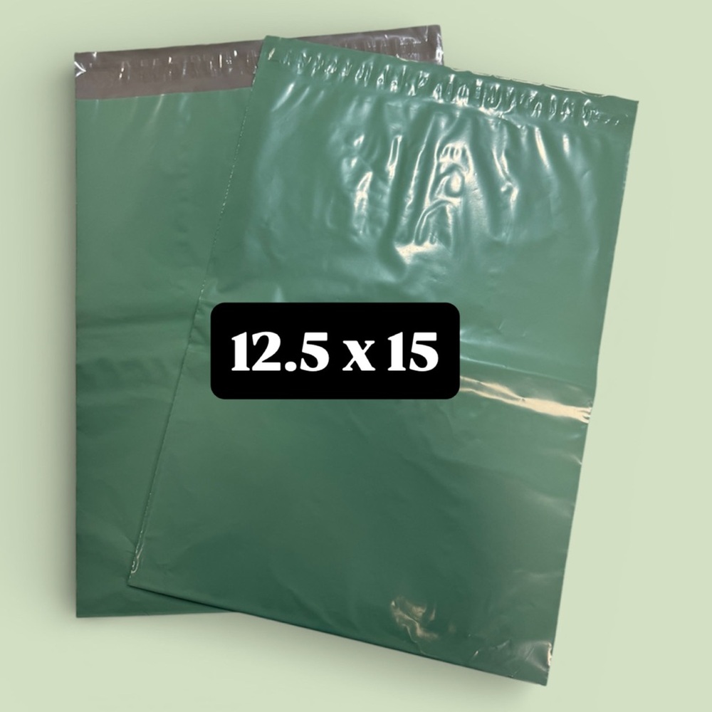 (10) 12.5x15 LARGE Green Poly Mailers
